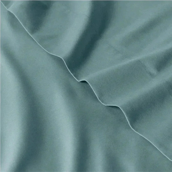 NWT CASALUNA Full Supima Sateen Solid Sheet Set Light Teal - Picture 4 of 5